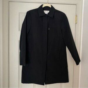 Jones New York Black Trench Snap Close Women's 6P Nylon Cotton Blend